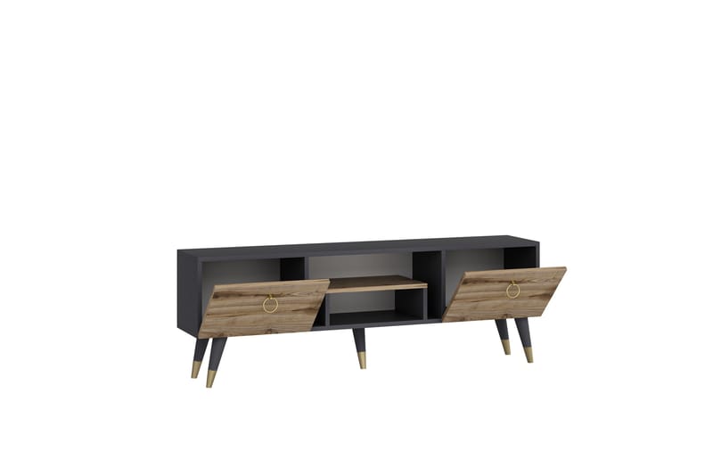 Tv-bänk Irma 150x29,6 cm Brun/Svart - Hanah Home - Möbler - TV- & Mediamöbler - TV bänk & mediabänk