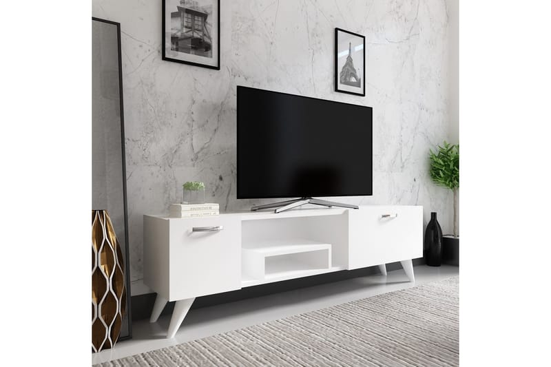 Tv-bänk Irma 150x29,6 cm Vit - Hanah Home - Möbler - TV- & Mediamöbler - TV bänk & mediabänk