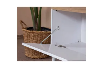 TV-bänk Jatinder Vit / Ek - Natur/Vit - Möbler - TV- & Mediamöbler - TV bänk & mediabänk