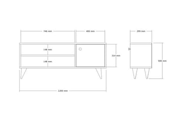 Tv-bänk Jena 120 cm - Brun - Möbler - TV- & Mediamöbler - TV bänk & mediabänk