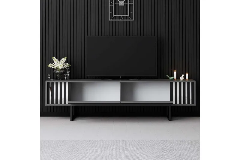 TV-bänk Jeval Antracit / Svart - Antracit / Svart - Möbler - TV- & Mediamöbler - TV bänk & mediabänk