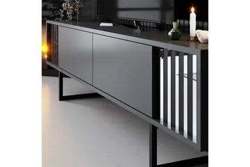 TV-bänk Jeval Antracit / Svart - Antracit / Svart - Möbler - TV- & Mediamöbler - TV bänk & mediabänk