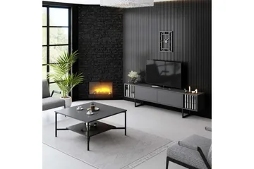 TV-bänk Jeval Antracit / Svart - Antracit / Svart - Möbler - TV- & Mediamöbler - TV bänk & mediabänk