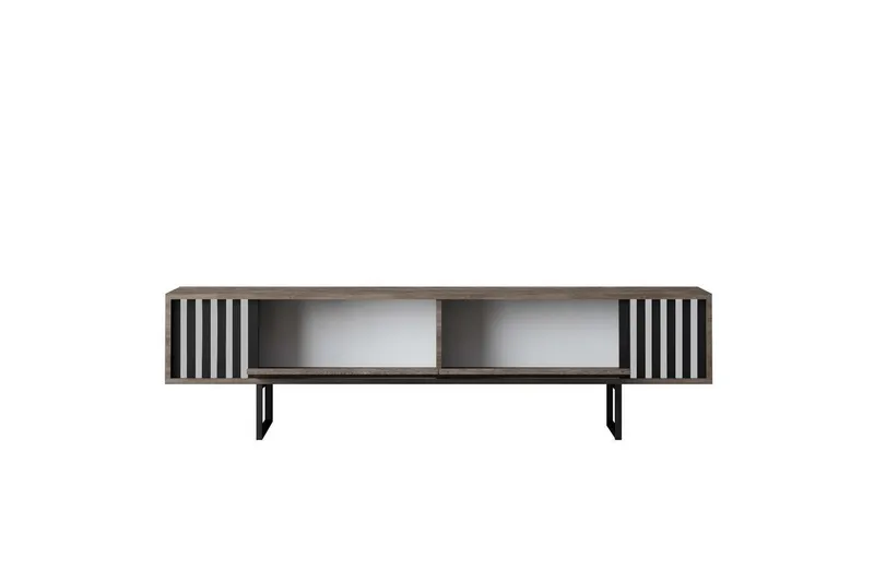 TV-bänk Jeval Valnöt / Svart - Valnöt / Svart - Möbler - TV- & Mediamöbler - TV bänk & mediabänk