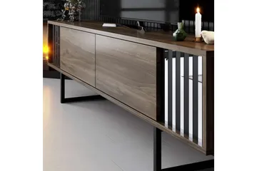 TV-bänk Jeval Valnöt / Svart - Valnöt / Svart - Möbler - TV- & Mediamöbler - TV bänk & mediabänk