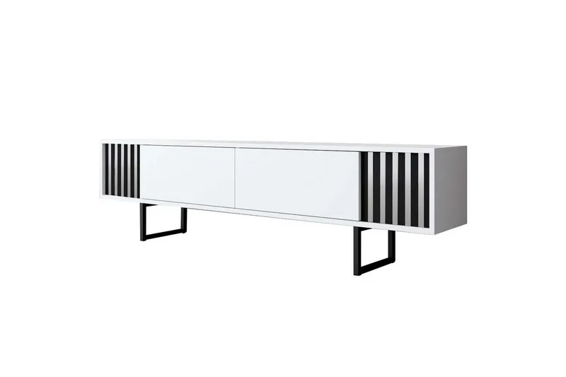 TV-bänk Jeval Vit / Svart, Vit / Svart