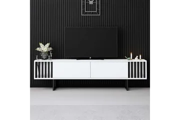 TV-bänk Jeval Vit / Svart - Vit / Svart - Möbler - TV- & Mediamöbler - TV bänk & mediabänk