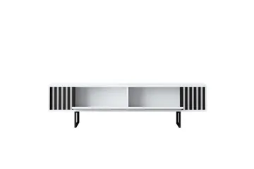 TV-bänk Jeval Vit / Svart - Vit / Svart - Möbler - TV- & Mediamöbler - TV bänk & mediabänk