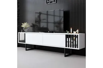 TV-bänk Jeval Vit / Svart - Vit / Svart - Möbler - TV- & Mediamöbler - TV bänk & mediabänk