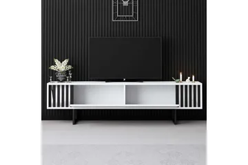 TV-bänk Jeval Vit / Svart - Vit / Svart - Möbler - TV- & Mediamöbler - TV bänk & mediabänk