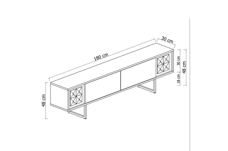 TV-bänk Jeval Vit / Svart - Vit / Svart - Möbler - TV- & Mediamöbler - TV bänk & mediabänk