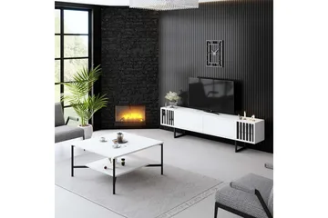 TV-bänk Jeval Vit / Svart - Vit / Svart - Möbler - TV- & Mediamöbler - TV bänk & mediabänk