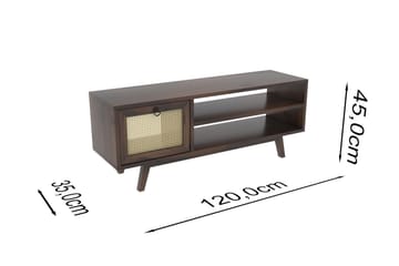 Tv-bänk Julee 120x30 cm Brun - Hanah Home - Möbler - TV- & Mediamöbler - TV bänk & mediabänk