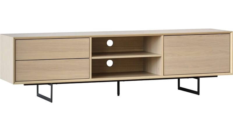 TV-bänk Junionne 180x42x50 cm - Vitpigmenterad vaxlackad fanerad ek - Möbler - TV- & Mediamöbler - TV bänk & mediabänk