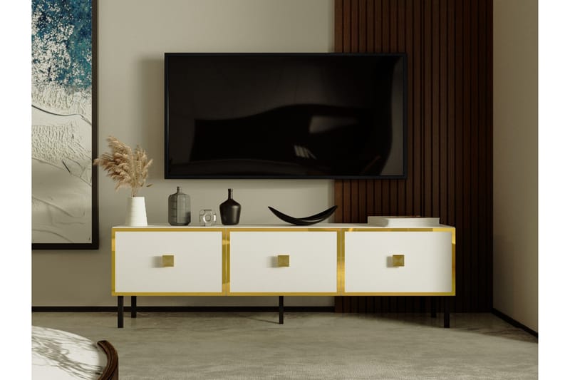Tv-bänk Kivan 150 cm - Guld - TV bänk & mediabänk