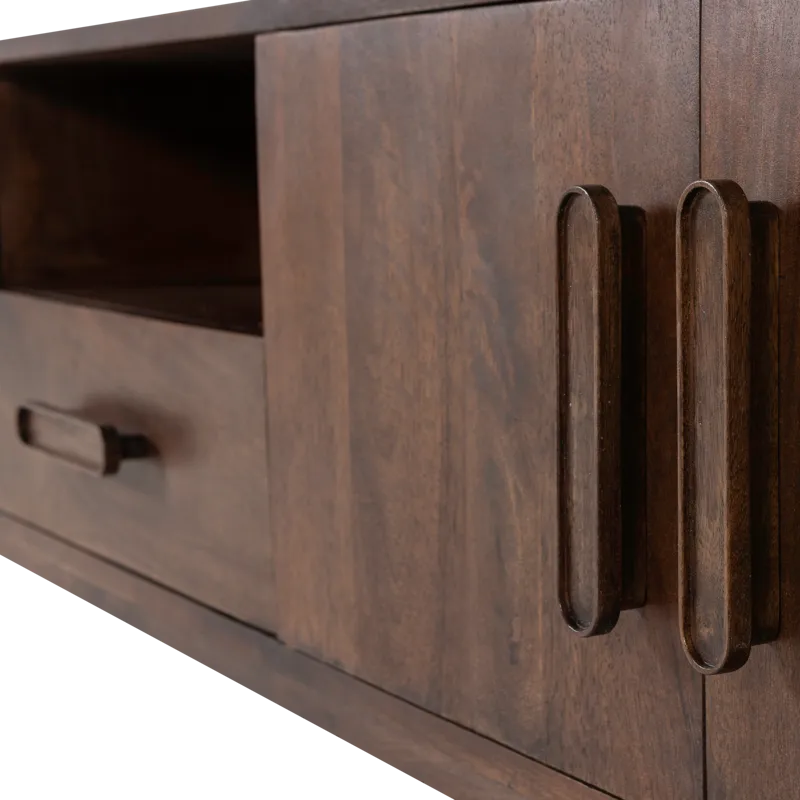 Tv-bänk Liya 200 cm - Mörkbrun - Möbler - TV- & Mediamöbler - TV-skåp