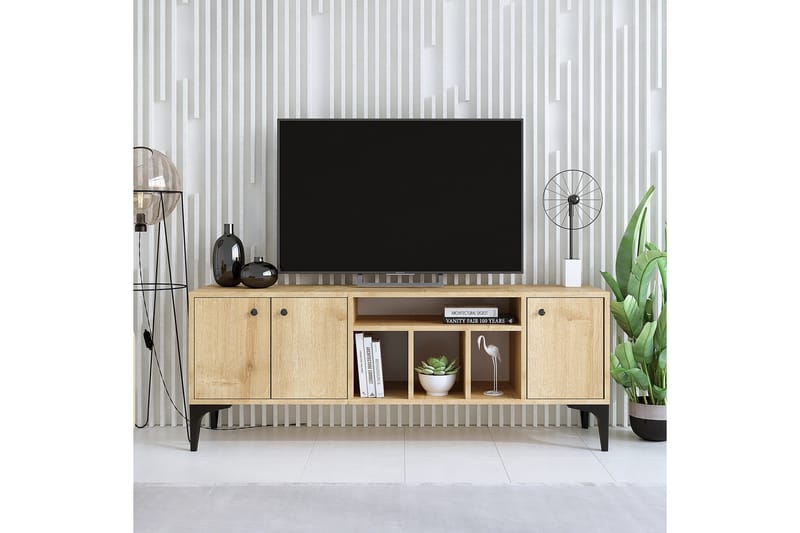 Tv-bänk Luna 150x40 cm Brun - Hanah Home - Möbler - TV- & Mediamöbler - TV bänk & mediabänk