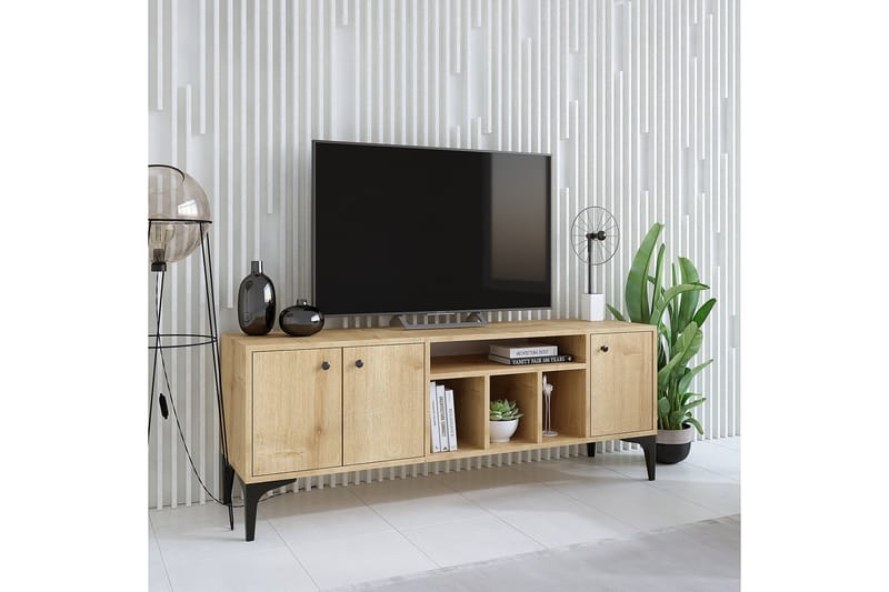 Tv-bänk Luna 150x40 cm Brun - Hanah Home - Möbler - TV- & Mediamöbler - TV bänk & mediabänk