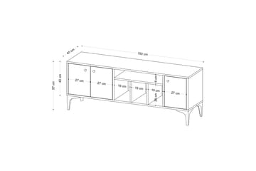 Tv-bänk Luna 150x40 cm Brun - Hanah Home - Möbler - TV- & Mediamöbler - TV bänk & mediabänk