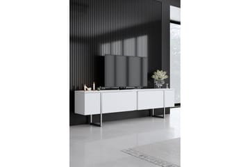 Tv-bänk Luxe 180 cm - Vit/Silver - Möbler - TV- & Mediamöbler - TV bänk & mediabänk