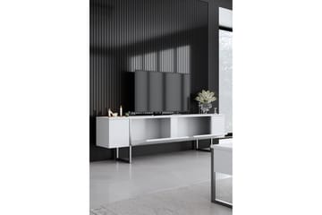 Tv-bänk Luxe 180 cm - Vit/Silver - Möbler - TV- & Mediamöbler - TV bänk & mediabänk