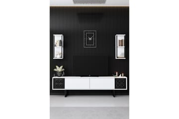 Tv-bänk Manchan 180 cm - Vit/Svart - Möbler - TV- & Mediamöbler - TV bänk & mediabänk