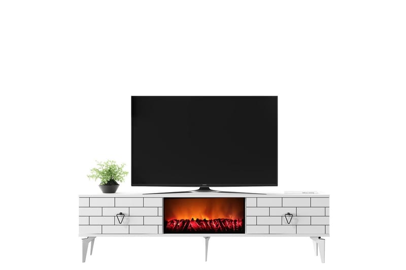 Tv-bänk Mangla 150 cm - Vit - TV bänk & mediabänk