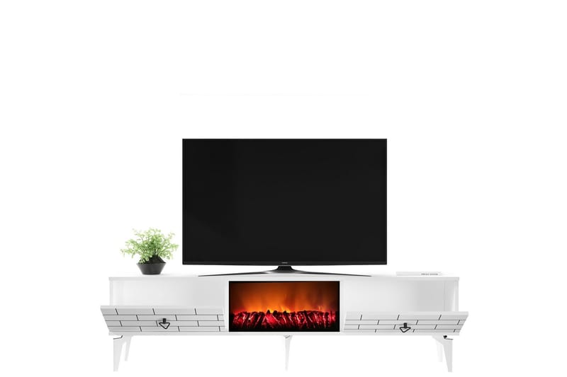 Tv-bänk Mangla 150 cm - Vit - TV bänk & mediabänk