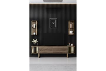 Tv-bänk Masatomo 180 cm - Valnöt/Svart - Möbler - TV- & Mediamöbler - TV bänk & mediabänk