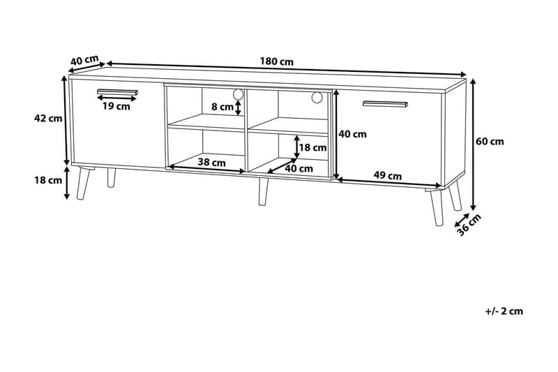 Alloa Tv-Bänk 40x180 cm - Vit - Möbler - TV- & Mediamöbler - TV bänk & mediabänk