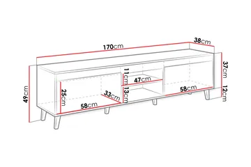 Amshyttan Tv-bänk 170 cm - Natur/Antracit - Möbler - TV- & Mediamöbler - TV bänk & mediabänk