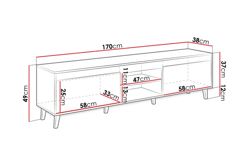 Amshyttan Tv-bänk 170 cm - Natur/Antracit - Möbler - TV- & Mediamöbler - TV bänk & mediabänk