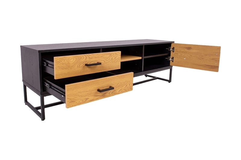 Amsterdam TV-nivå 160 cm Ek/Svart - Möbler - TV- & Mediamöbler - TV bänk & mediabänk