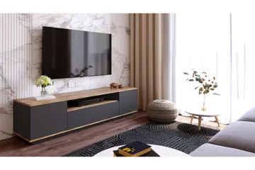 Anari Tv-bänk 180 cm med Hylla - Antracit/Natur - Möbler - TV- & Mediamöbler - TV bänk & mediabänk