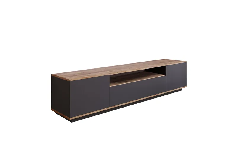 Anari Tv-bänk 180 cm med Hylla - Antracit/Natur - Möbler - TV- & Mediamöbler - TV bänk & mediabänk