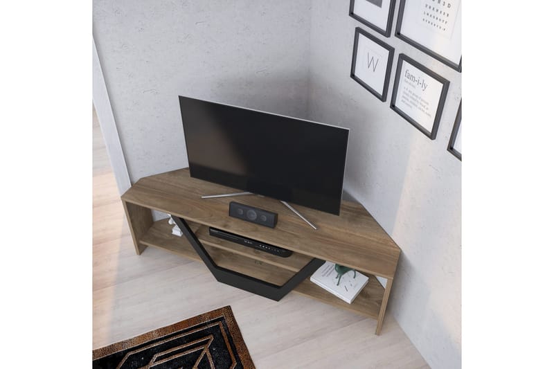 Andifli Golvstående Tv Bänk 120 cm med Förvaring i Valnöt - Brun - Möbler - TV- & Mediamöbler - TV bänk & mediabänk