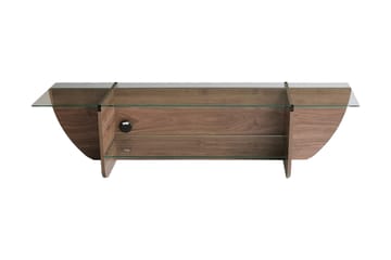 Andifli Golvstående TV-bänk 158 cm med Förvaring i Trä med Glasskiva - Brun - Möbler - TV- & Mediamöbler - TV bänk & mediabänk