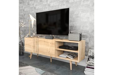 Andifli Golvstående TV-bänk 160 cm med Förvaring i Ek - Beige - Möbler - TV- & Mediamöbler - TV bänk & mediabänk