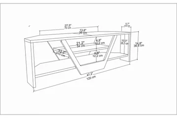 Andifli Tv-bänk 120x36,8 cm - Vit - Möbler - TV- & Mediamöbler - TV bänk & mediabänk