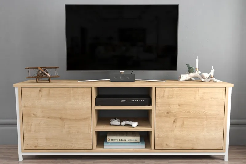 Andifli Tv-bänk 140x50,8 cm - Vit - Möbler - TV- & Mediamöbler - TV bänk & mediabänk