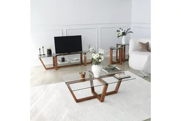 Andifli Tv-bänk 158x35 cm - Brun - Möbler - TV- & Mediamöbler - TV bänk & mediabänk