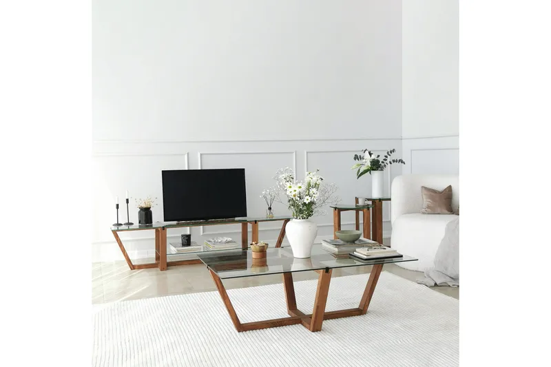 Andifli Tv-bänk 158x35 cm - Brun - Möbler - TV- & Mediamöbler - TV bänk & mediabänk