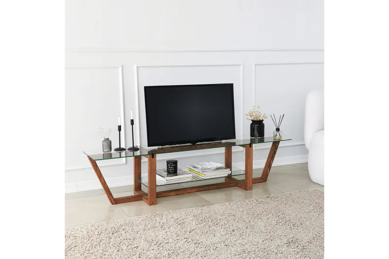 Andifli Tv-bänk 158x35 cm - Brun - Möbler - TV- & Mediamöbler - TV bänk & mediabänk