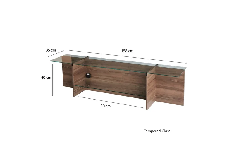 Andifli Tv-bänk 158x40 cm - Brun - Möbler - TV- & Mediamöbler - TV bänk & mediabänk