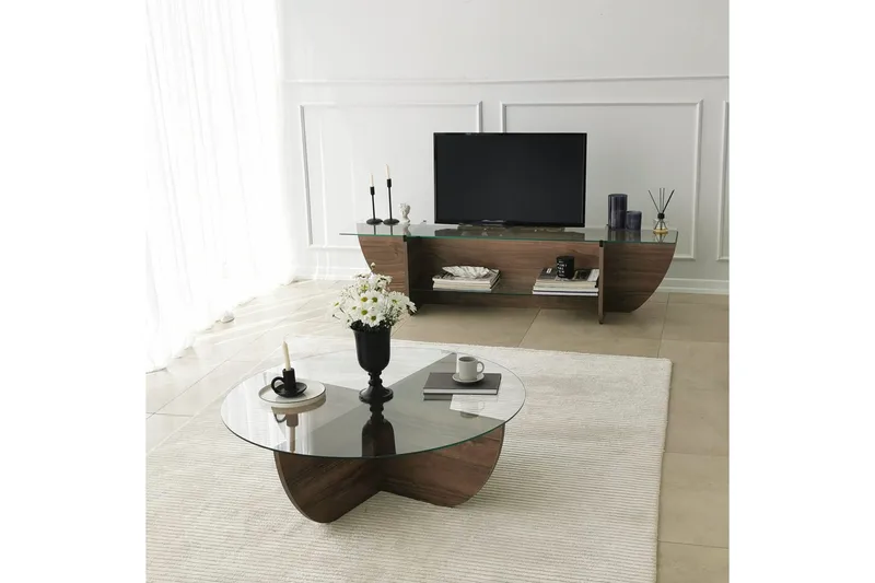 Andifli Tv-bänk 158x40 cm - Brun - Möbler - TV- & Mediamöbler - TV bänk & mediabänk