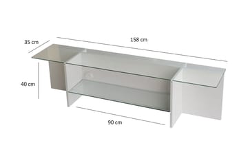 Andifli Tv-bänk 158x40 cm - Vit - Möbler - TV- & Mediamöbler - TV bänk & mediabänk