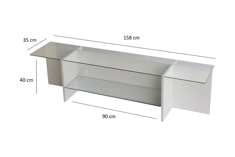 Andifli Tv-bänk 158x40 cm - Vit - Möbler - TV- & Mediamöbler - TV bänk & mediabänk