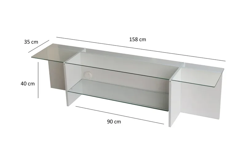 Andifli Tv-bänk 158x40 cm - Vit - Möbler - TV- & Mediamöbler - TV bänk & mediabänk