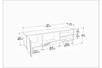 Andifli Tv-bänk 160x38,6 cm - Blå - Möbler - TV- & Mediamöbler - TV bänk & mediabänk