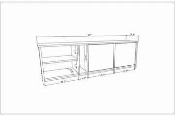 Andifli Tv-bänk 160x50,8 cm - Vit - Möbler - TV- & Mediamöbler - TV bänk & mediabänk